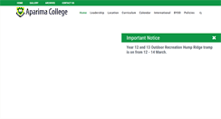 Desktop Screenshot of aparima.school.nz