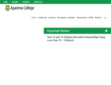 Tablet Screenshot of aparima.school.nz